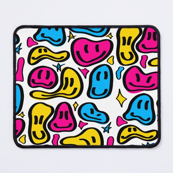 Item preview, Dripping smiley faces – yellow, pink and blue designed and sold by Simplequeen.