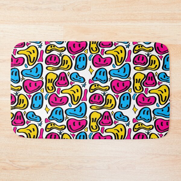 Item preview, Dripping smiley faces – yellow, pink and blue designed and sold by Simplequeen.