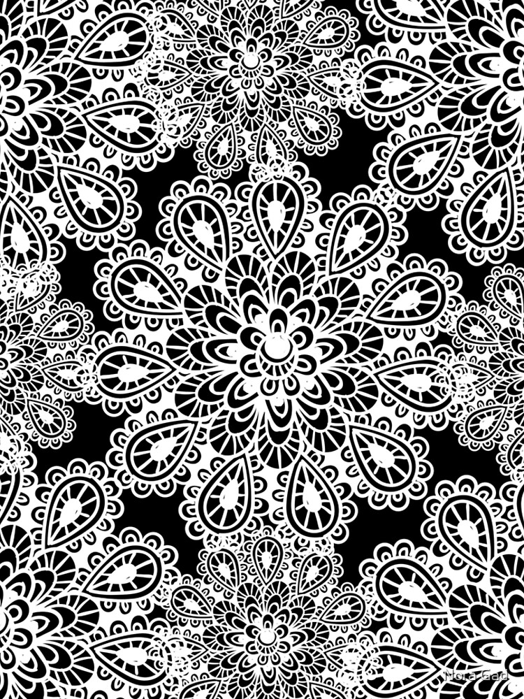 black and white Mandala by NoraMohammed