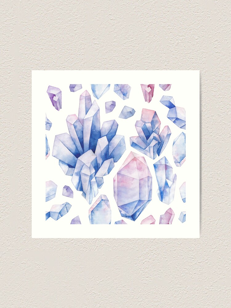 I Paint Colorful Crystals Using Watercolor