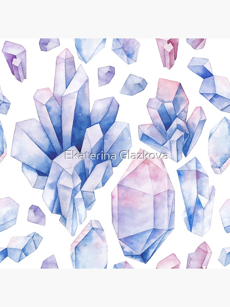 Watercolor pastel colored crystals