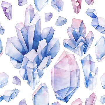 Artwork thumbnail, Watercolor pastel colored crystals by Ekaterina Glazkova
