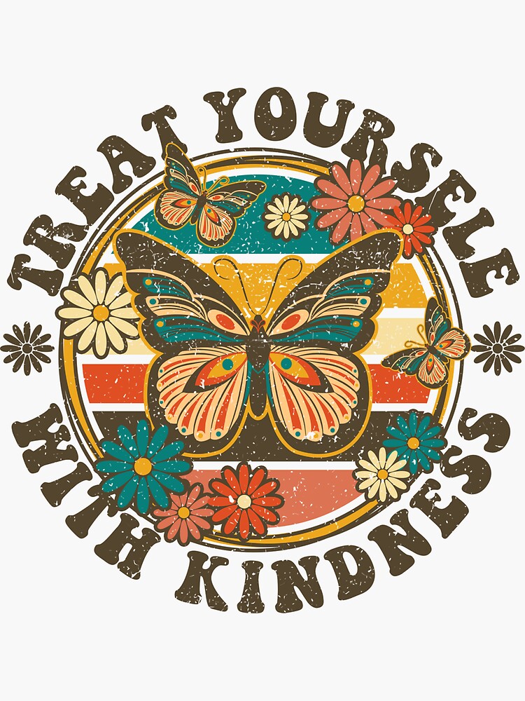 treat-yourself-with-kindness-sticker-for-sale-by-adelelu-redbubble