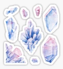 Aquarell Pastell farbigen Kristallen Sticker