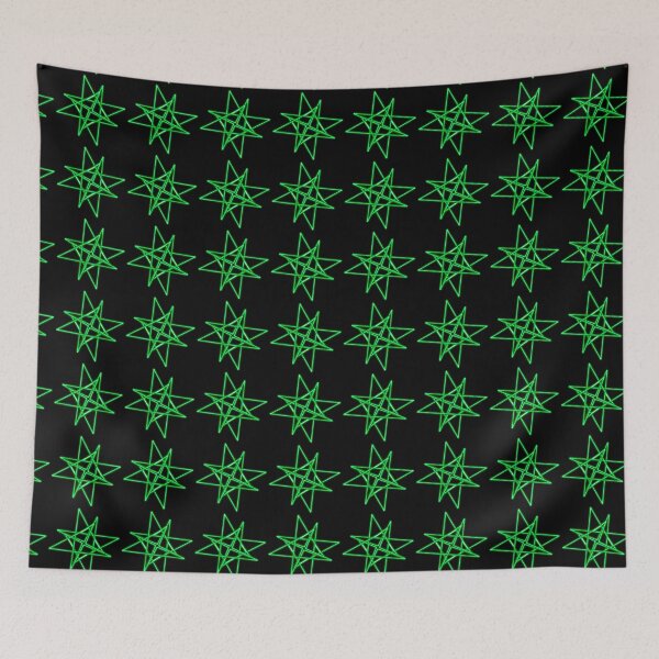 Item preview, Green Eight Pointed Star, Abstract Art designed and sold by Meo Design.