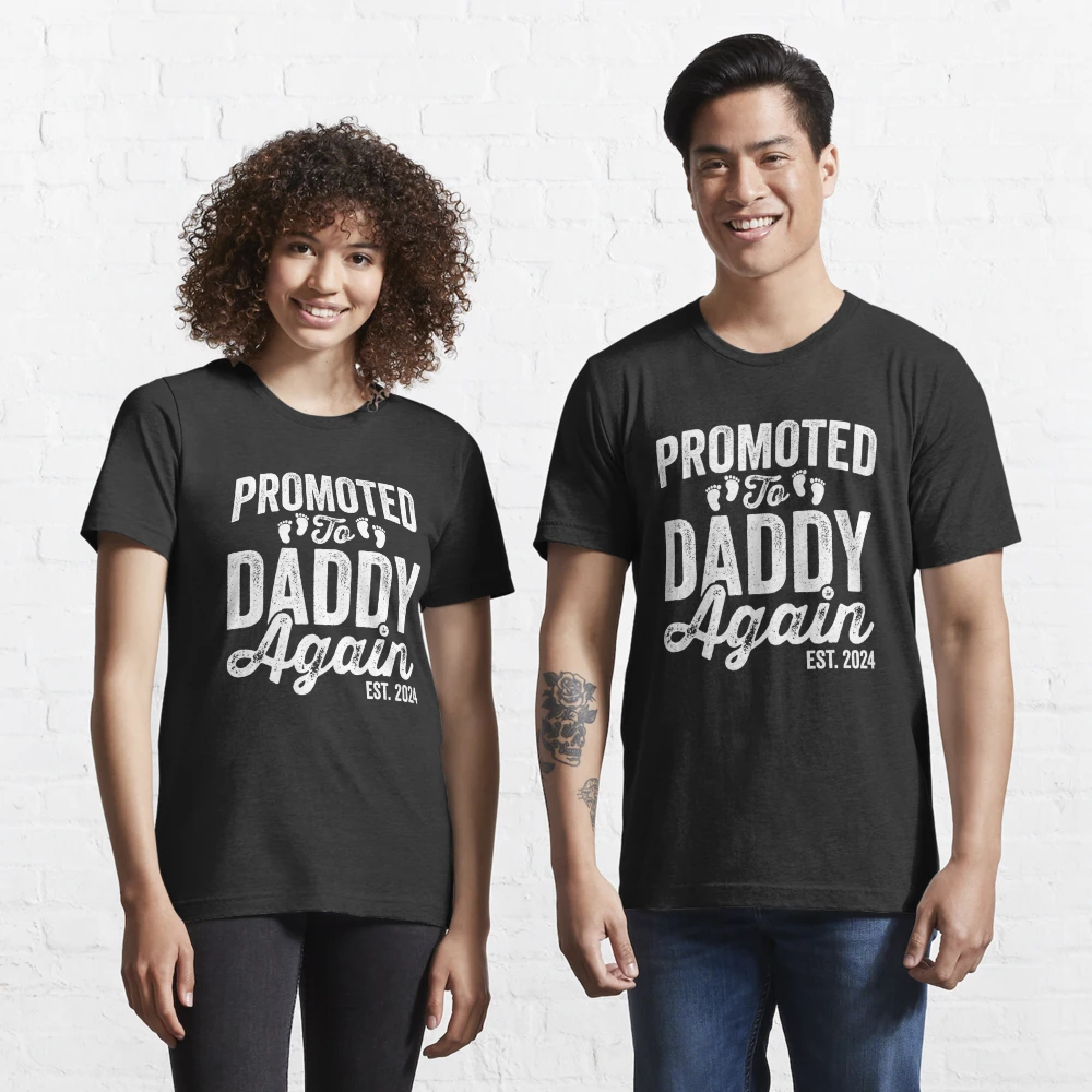 Promoted to Daddy EST 2022 New Dad Shirt, funny Dad Announce shirt,  Pregnancy Announcement T-shirt Kids T-Shirt by Mounir Khalfouf - Pixels