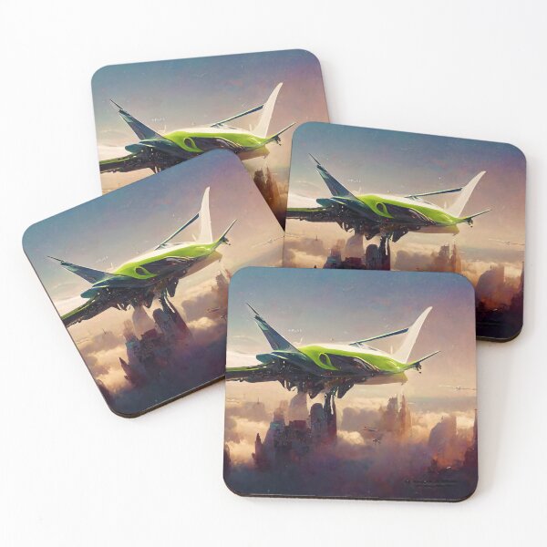 Item preview, Greenpunk Futuristic Aircraft designed and sold by FantasyAI.