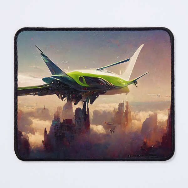 Item preview, Greenpunk Futuristic Aircraft designed and sold by FantasyAI.