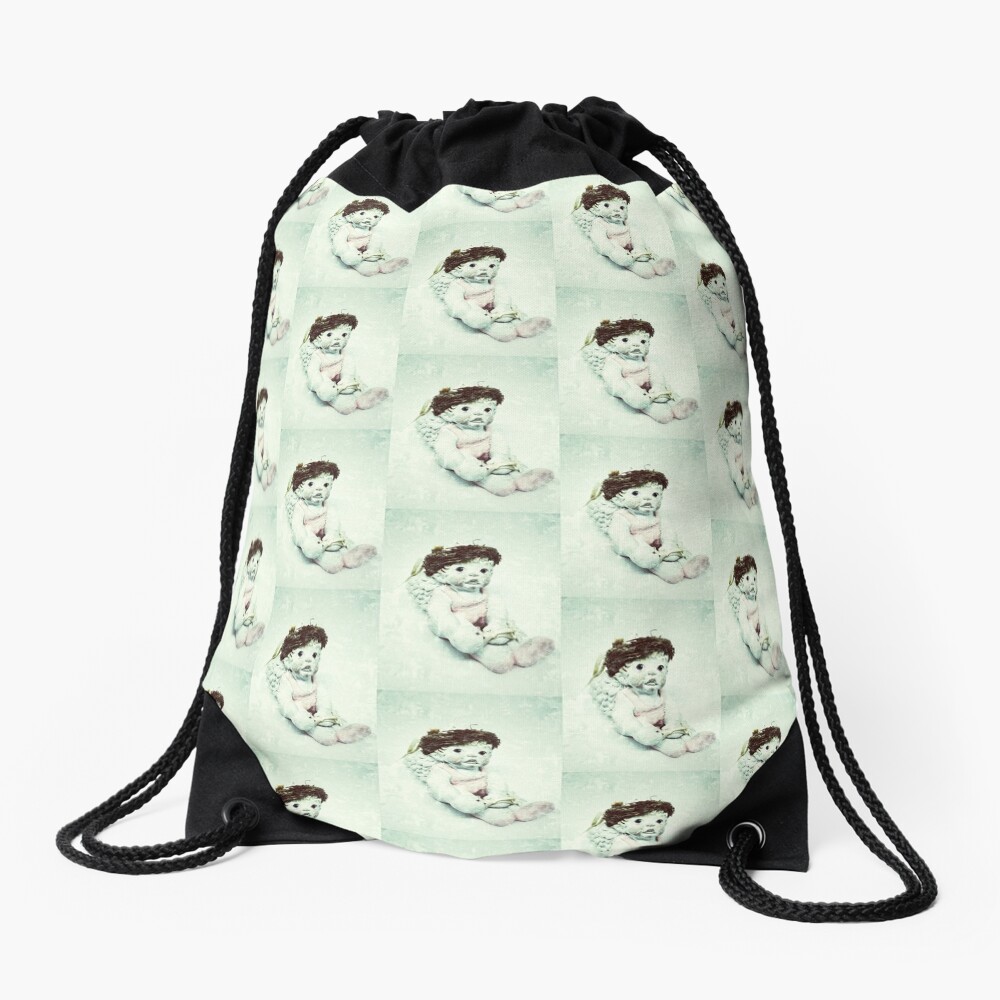 Gift for Dancer - Ballerina Angel Cherub in Pink Ballet Slippers - Ballet Gift Drawstring Bag