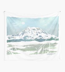 Moon over mountain Wall Tapestry