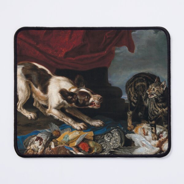 Item preview, A Dog Growling at a Cat Over Game | David de Coninck | 1680 Renaissance Art designed and sold by CJET.