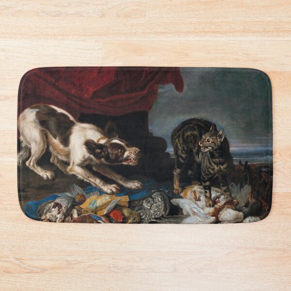 Item preview, A Dog Growling at a Cat Over Game | David de Coninck | 1680 Renaissance Art designed and sold by CJET.
