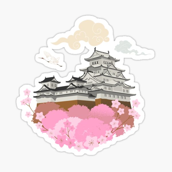 Japanese Castle Stickers for Sale