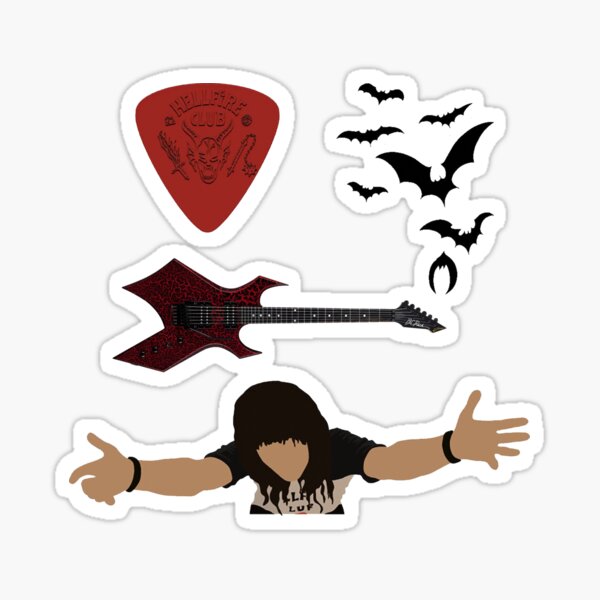 Eddie Munson Guitar - Stranger Things Sticker for Sale by VioletRae