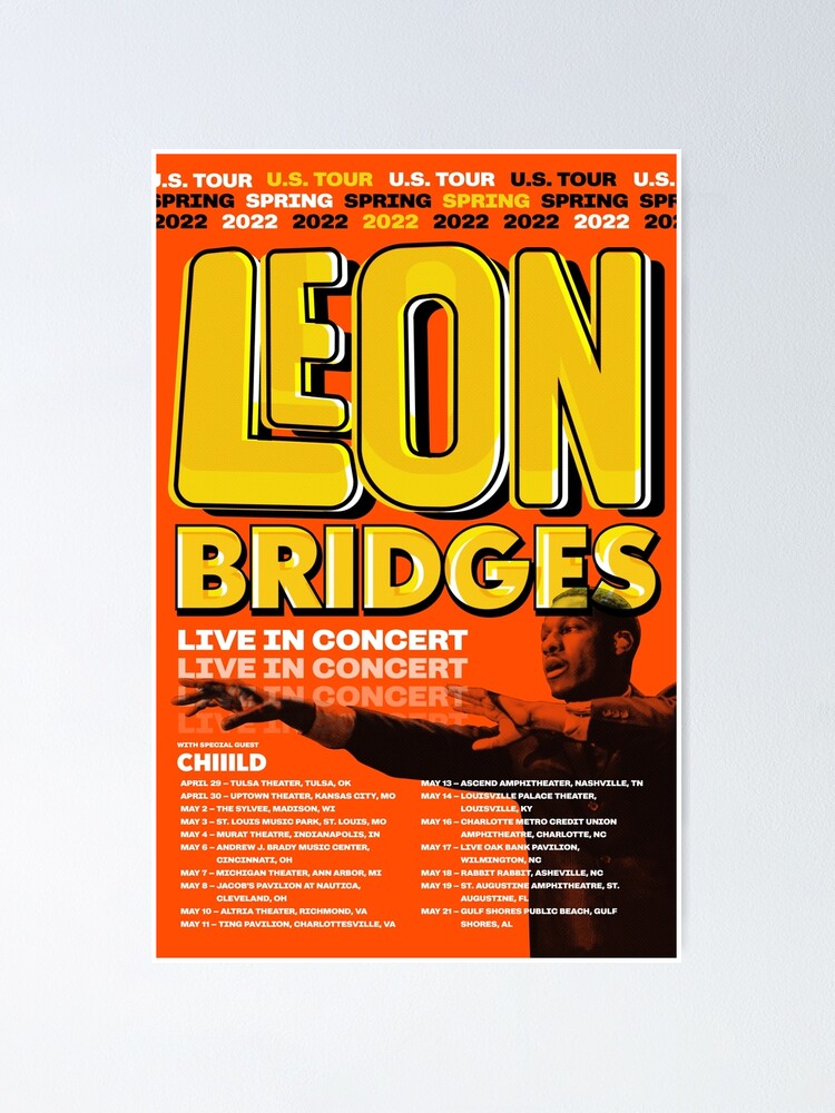 "Leon Bridges Spring 2022 US Tour Poster" Poster for Sale by hypercamel