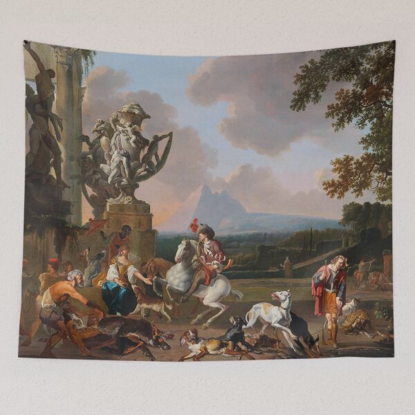 Item preview, A Hunting Party by a Roman Ruin | Abraham Hondius | 1660 Renaissance Art designed and sold by CJET.