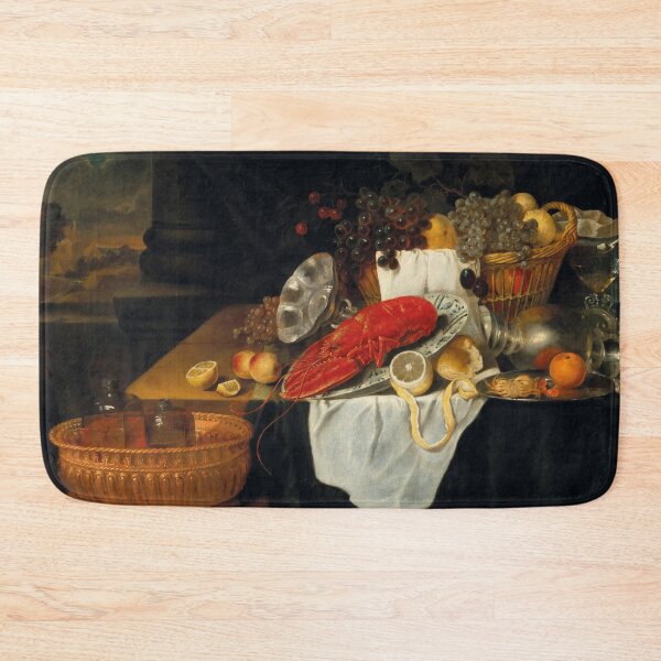 Item preview, A Lobster, Fruit and Vessels on a Wooden Table | Follower of Jan Davidsz | 1660 Renaissance Still Life Art designed and sold by CJET.