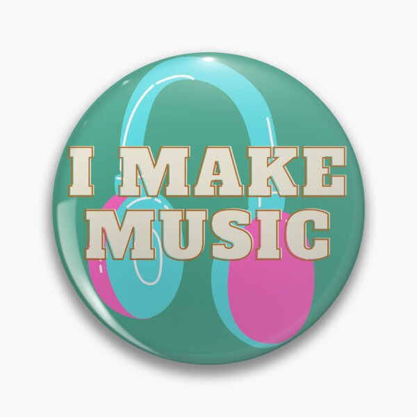 Item preview, I make music - pink and blue headphones designed and sold by snail-galaxy.