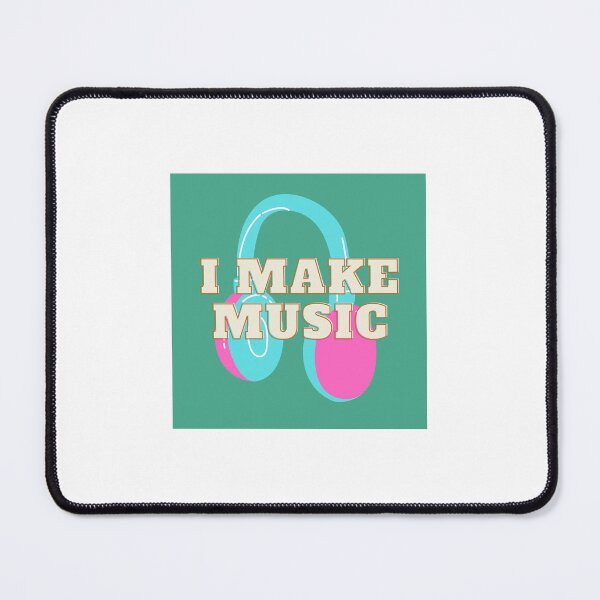 Item preview, I make music - pink and blue headphones designed and sold by snail-galaxy.