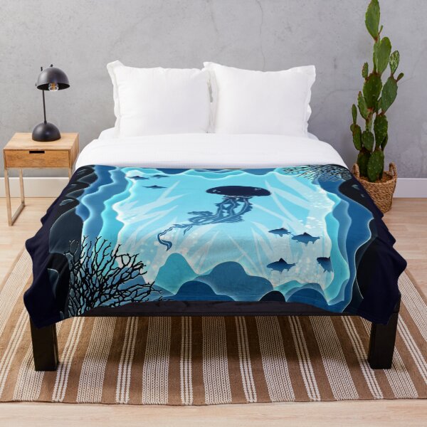 Item preview, Blue Ocean Swimming Jellyfish Lightbox  designed and sold by Designs-by-Lou.