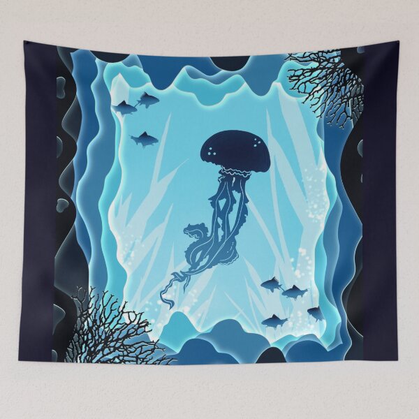 Item preview, Blue Ocean Swimming Jellyfish Lightbox  designed and sold by Designs-by-Lou.