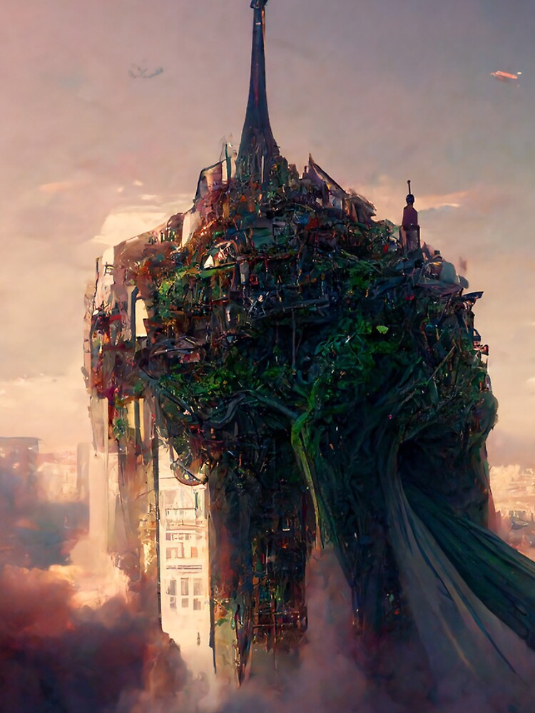 Thumbnail 4 of 4, iPhone Case, Greenpunk Building-Tree designed and sold by FantasyAI.