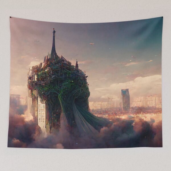 Item preview, Greenpunk Building-Tree designed and sold by FantasyAI.
