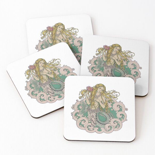 Item preview, Vintage Mermaid Crest - Teal and Pink designed and sold by PopShop !.