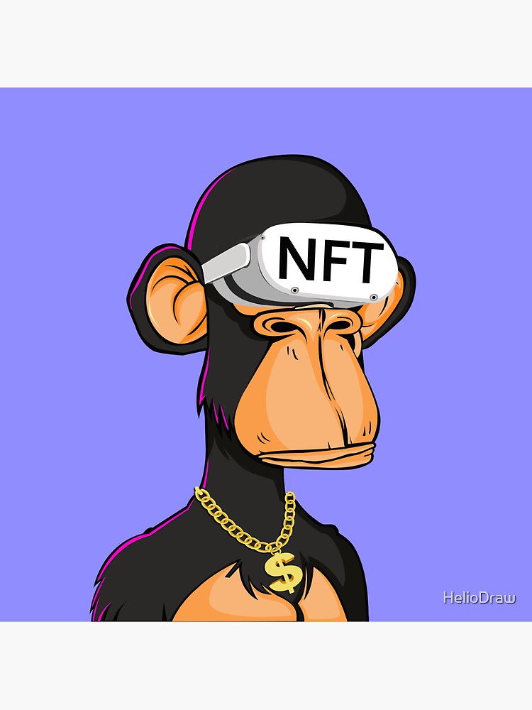 "Monkey NFT" Sticker for Sale by HelioDraw Redbubble