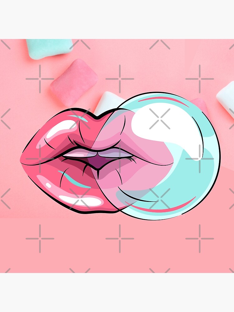“Bubble Gum Lip Pop Art” Poster for Sale by Dominique11 | Redbubble