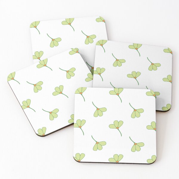 Item preview, Abstract Green and Orange Flowers Seamless Repeat Pattern Print designed and sold by MoePark.