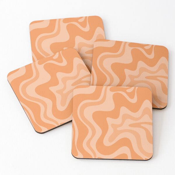 Item preview, Retro Liquid Swirl Abstract Pattern in Muted Apricot Orange designed and sold by kierkegaard.