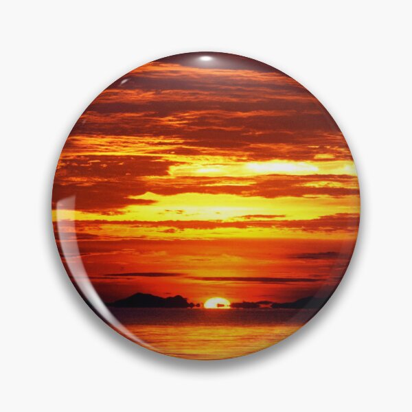 Item preview, WATERSCAPES #23 - Intense Burnt Orange Sunset with Layered Clouds designed and sold by DEL-Productions.