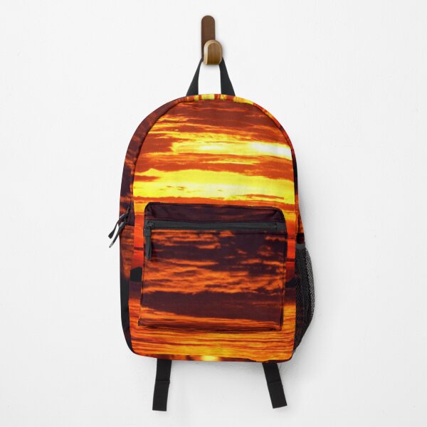 Item preview, WATERSCAPES #23 - Intense Burnt Orange Sunset with Layered Clouds designed and sold by DEL-Productions.