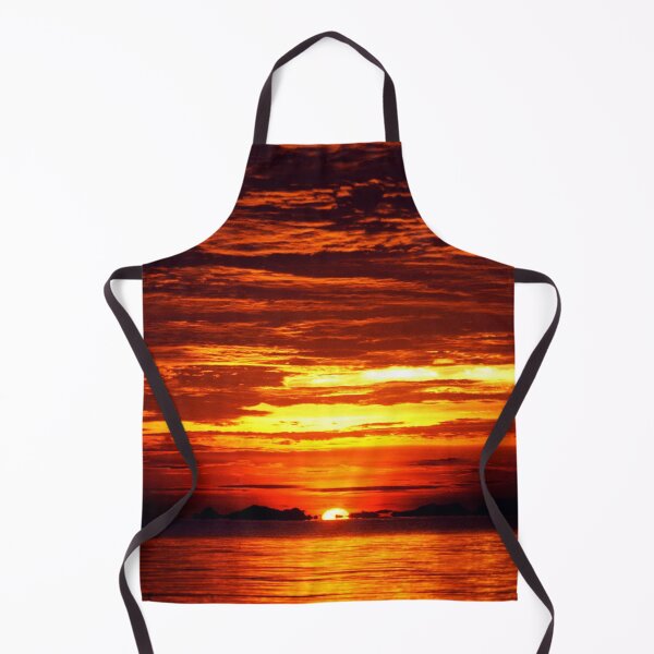 Item preview, WATERSCAPES #23 - Intense Burnt Orange Sunset with Layered Clouds designed and sold by DEL-Productions.