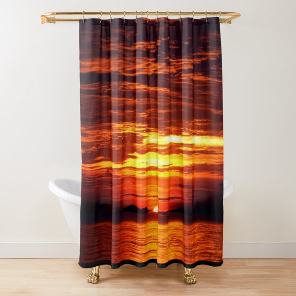 Item preview, WATERSCAPES #23 - Intense Burnt Orange Sunset with Layered Clouds designed and sold by DEL-Productions.