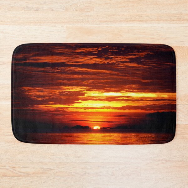 Item preview, WATERSCAPES #23 - Intense Burnt Orange Sunset with Layered Clouds designed and sold by DEL-Productions.