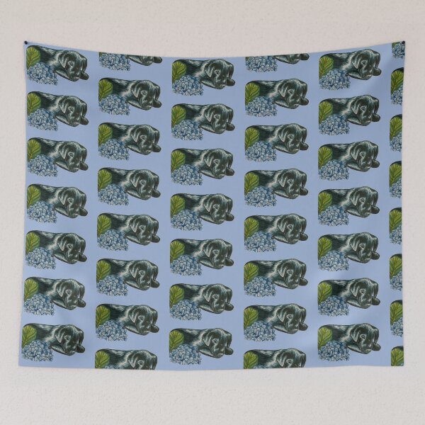 Item preview, Black Lab Among the Hydrangeas- no background designed and sold by Danielle Seay.