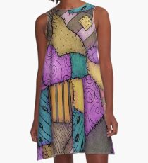 Patchwork-Schrotte A-Linien Kleid