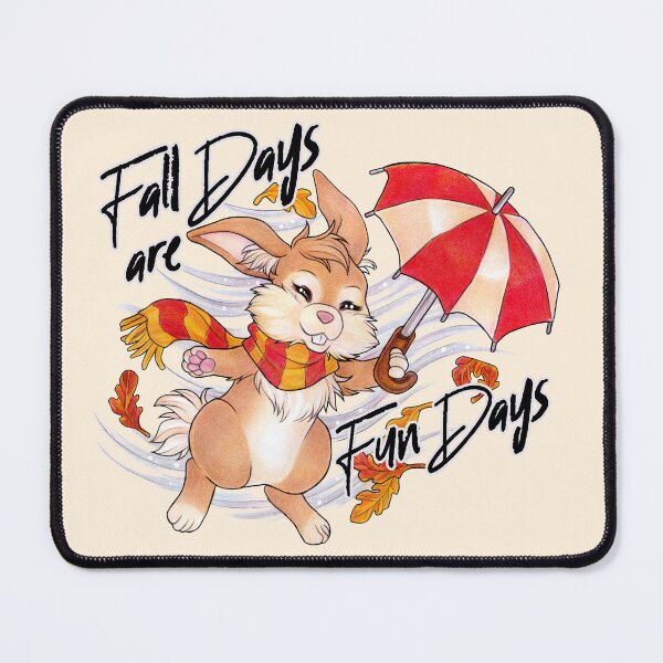 Item preview, Fall Days are Fun Days - Cute Fall Bunny designed and sold by ZadzeneaArt.