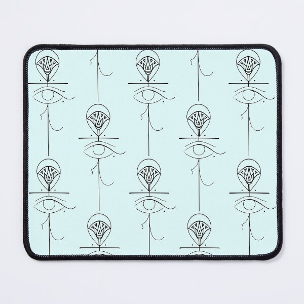 Item preview, Ankh with Eye of Horus & Egyptian Lotus flower drawing designed and sold by ABIR ILLUSTRATION.