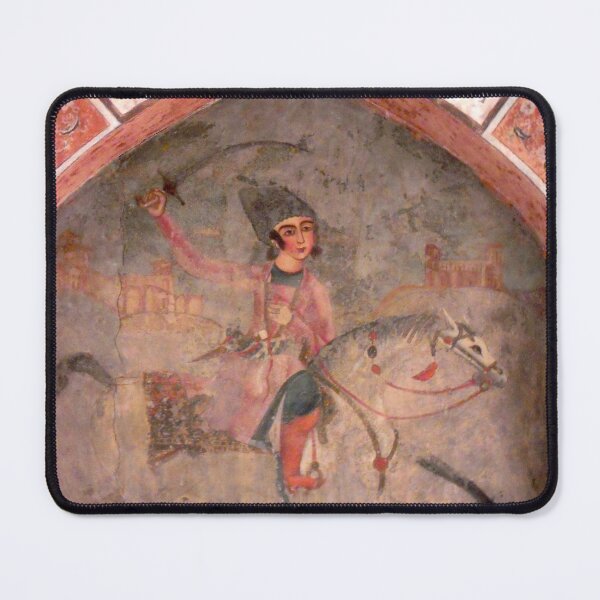 Item preview, Persian Miniature Fresco Medieval Warrior knight on Horseback designed and sold by worldways.