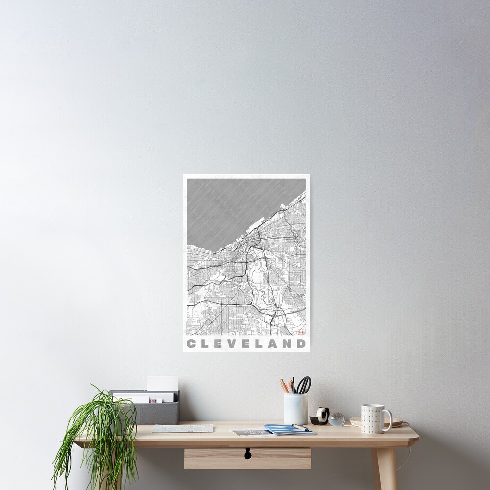 Cleveland Map Line Poster