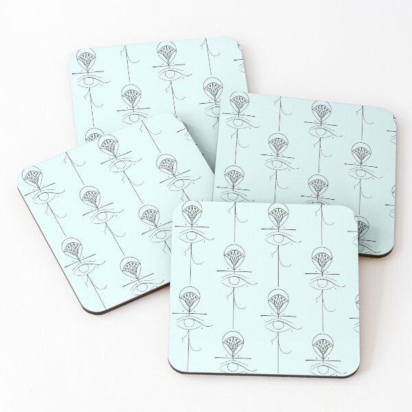 Item preview, Ankh with Eye of Horus & Egyptian Lotus flower drawing  designed and sold by ABIR ILLUSTRATION.