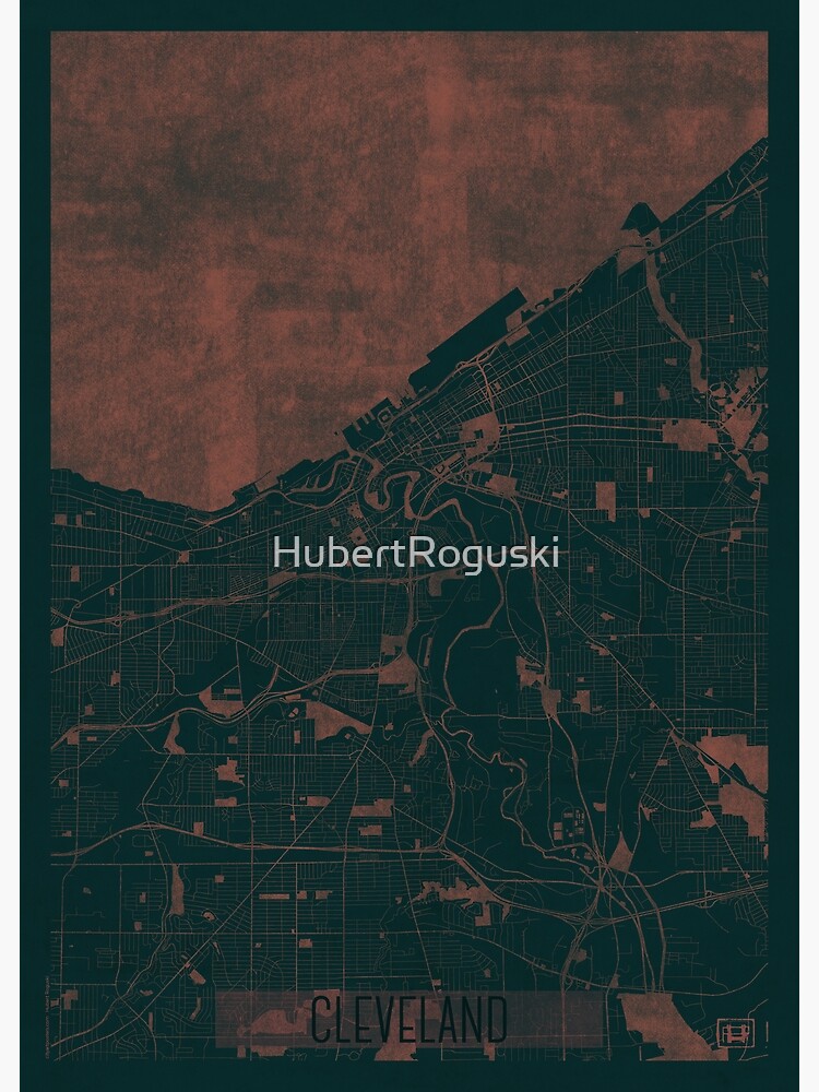 Thumbnail 3 of 3, Poster, Cleveland Map Red designed and sold by HubertRoguski.