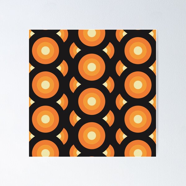 Item preview, Retro 60s 70s Geometric Pattern designed and sold by VintageRetroDep.