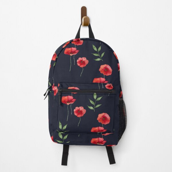 Item preview, Watercolor Red Poppy Flowers on Black Background designed and sold by silviaol.
