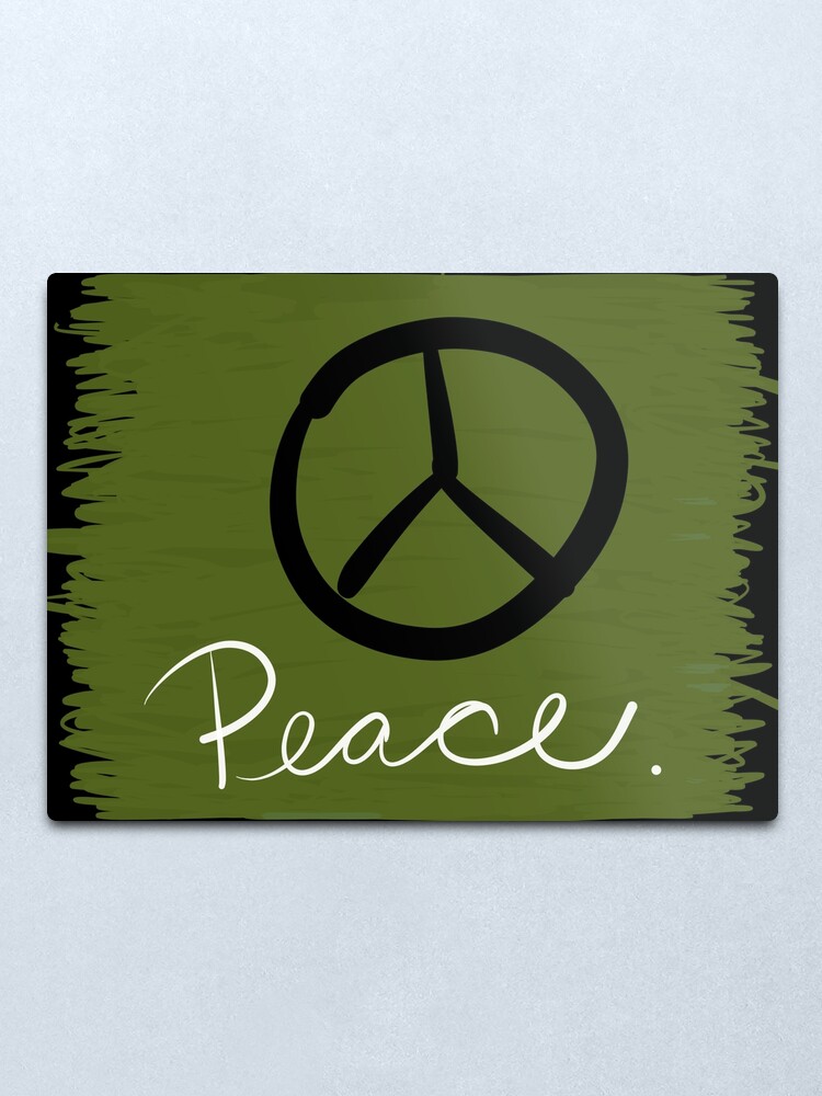 Alternate view of Peace - Peace Sign and Typography Art - Gift for Activist Metal Print