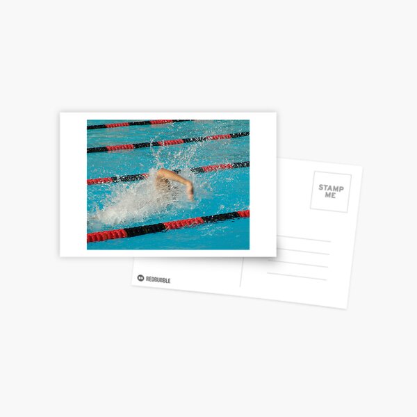 Swimmer power waves capture during a swim meet Troy H.S. Fullerton, CA 4-5-2005 Postcard