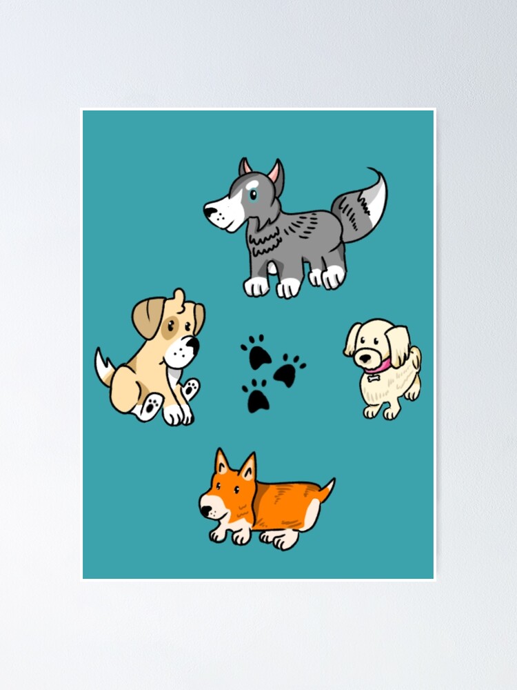 "Dogs Sticker Pack" Poster for Sale by DRAGONSandWAVES Redbubble